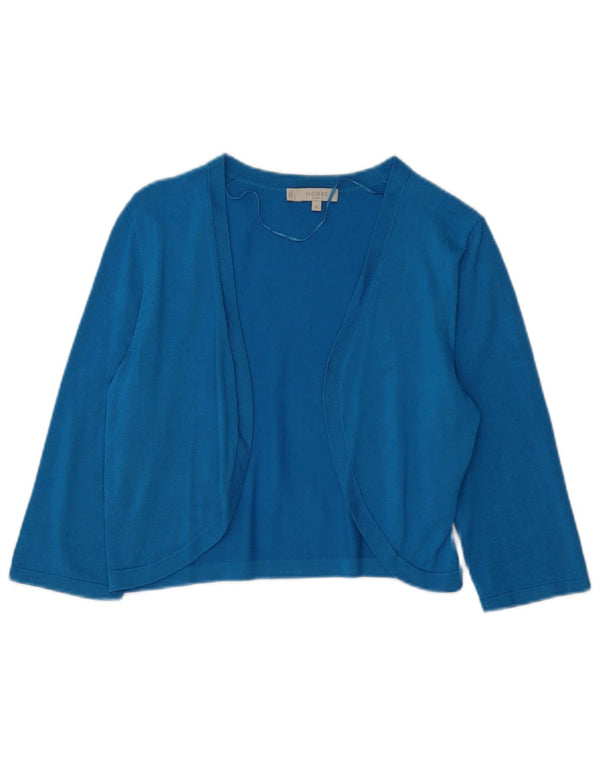 HOBBS Cardigan ouvert à manches 3/4 pour femme UK 12 Bleu moyen Modal