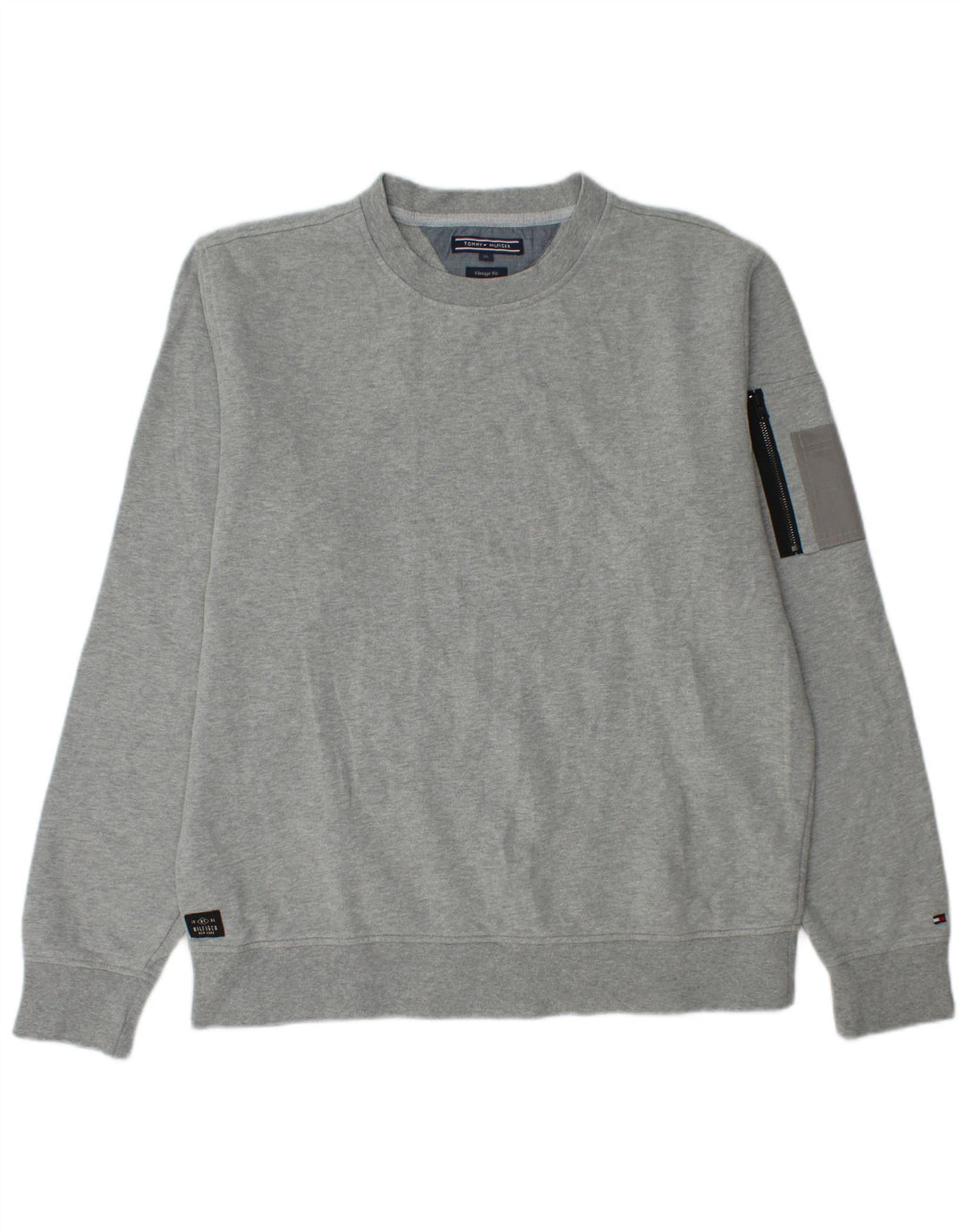 TOMMY HILFIGER Sweat-shirt Vintage Fit pour homme XL en coton gris