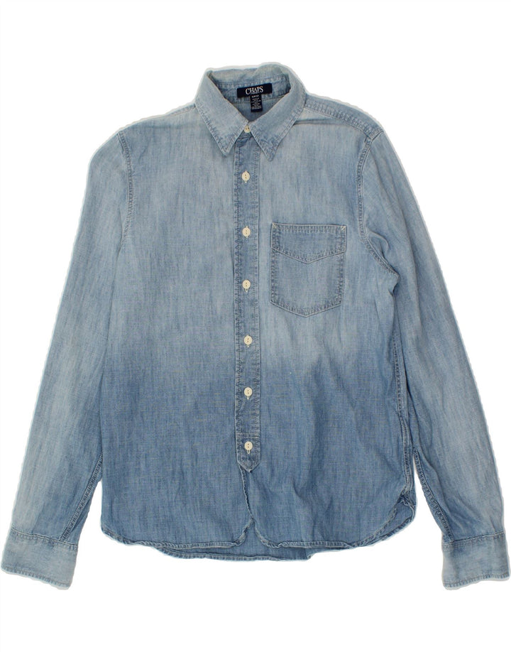 CHAPS Mens Denim Shirt Small Blue Colourblock Cotton Vintage Chaps and Second-Hand Chaps from Messina Hembry 