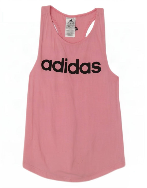 Adidas Débardeur graphique pour femme UK 4/6 XS Rose Coton