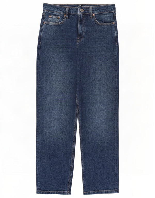 Marks & Spencer Womens Boyfriend Tapered Jeans UK 10 Small W30 L28 Blue