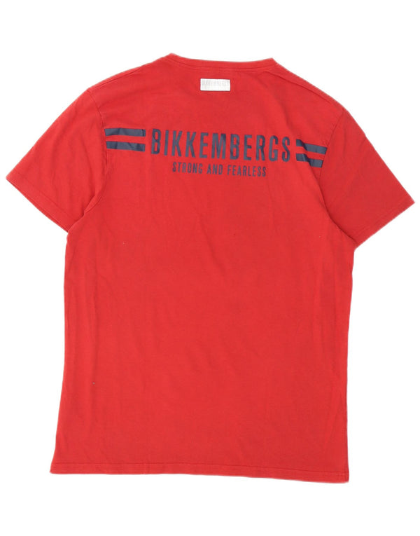 Bikkembergs T-shirt graphique pour homme en coton rouge