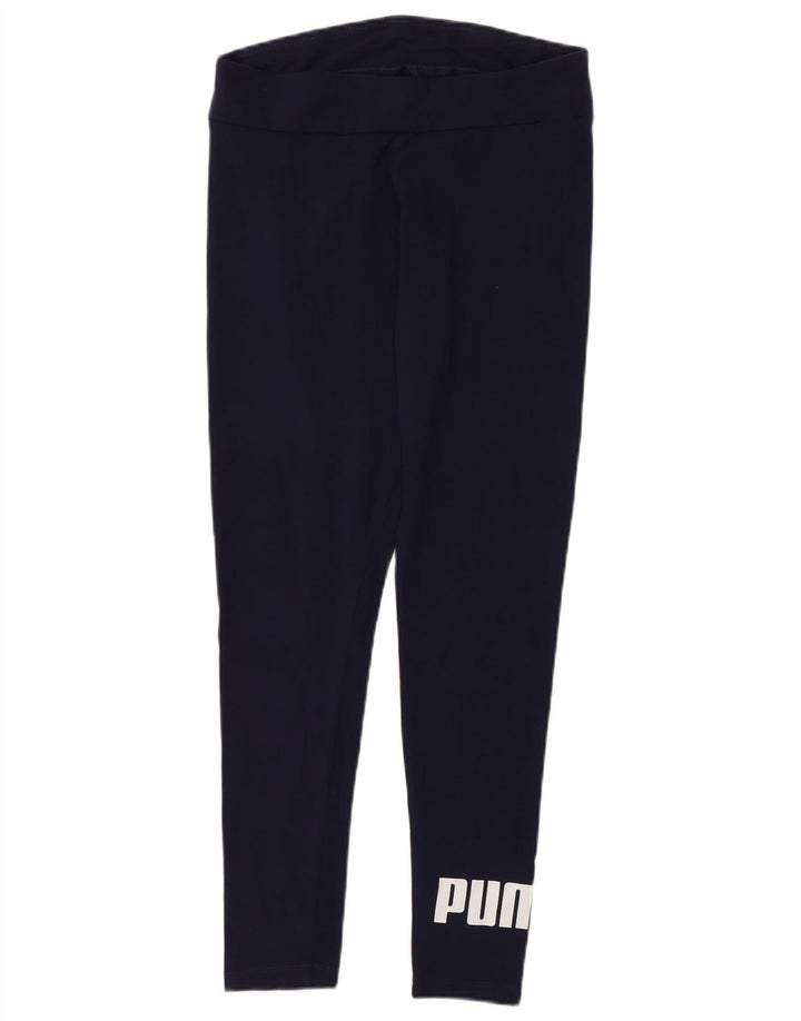 Puma Leggings graphiques pour femmes UK 12 coton bleu marine moyen