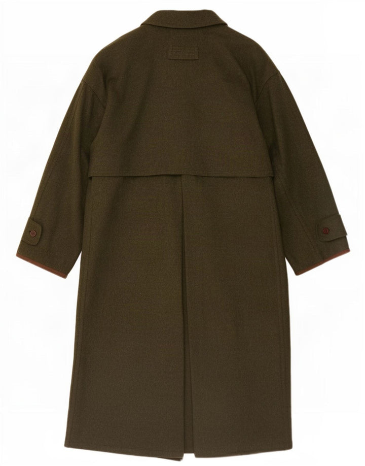 Amadeus Manteau Homme UK 38 Laine Vierge Kaki Moyen