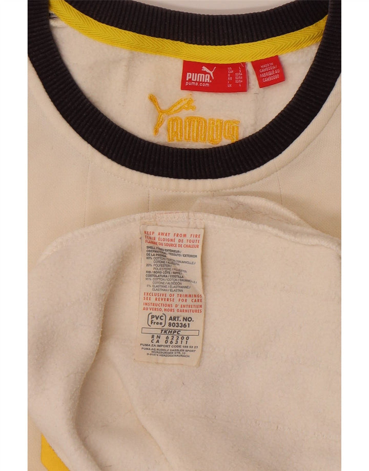 Puma Sweat-shirt graphique pour homme en coton blanc Taille L