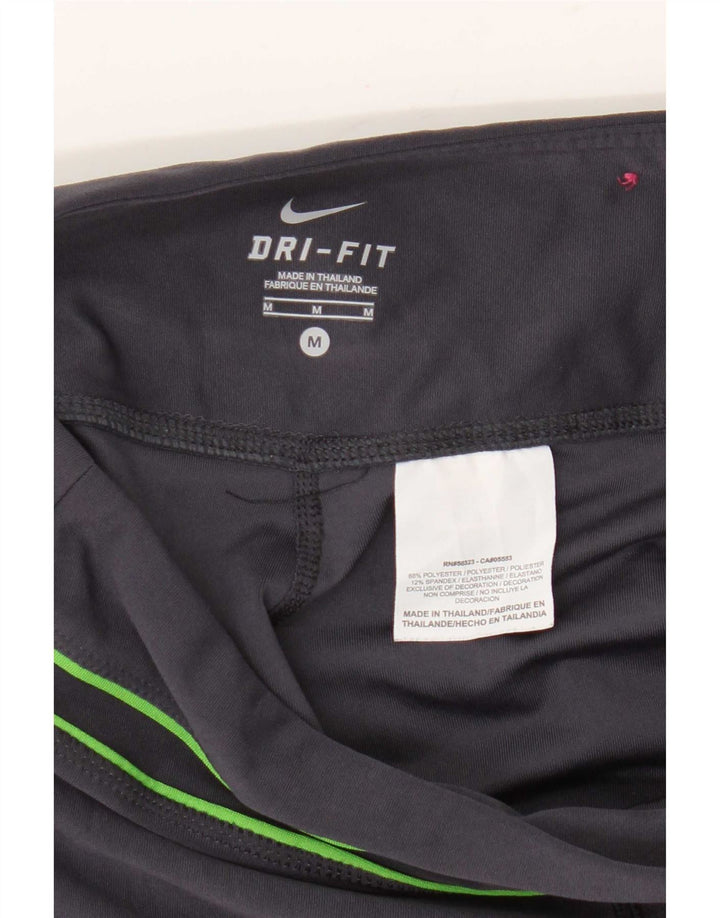 Pantalon de survêtement Nike Dri Fit Capri pour femme UK 14 Gris moyen Polyester