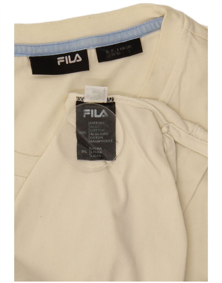 Fila T-shirt graphique pour hommes, grand, blanc, coton