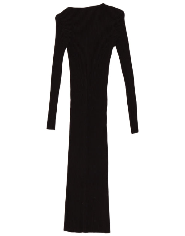 Zara Robe pull à manches longues pour femme UK 10 Small Noir