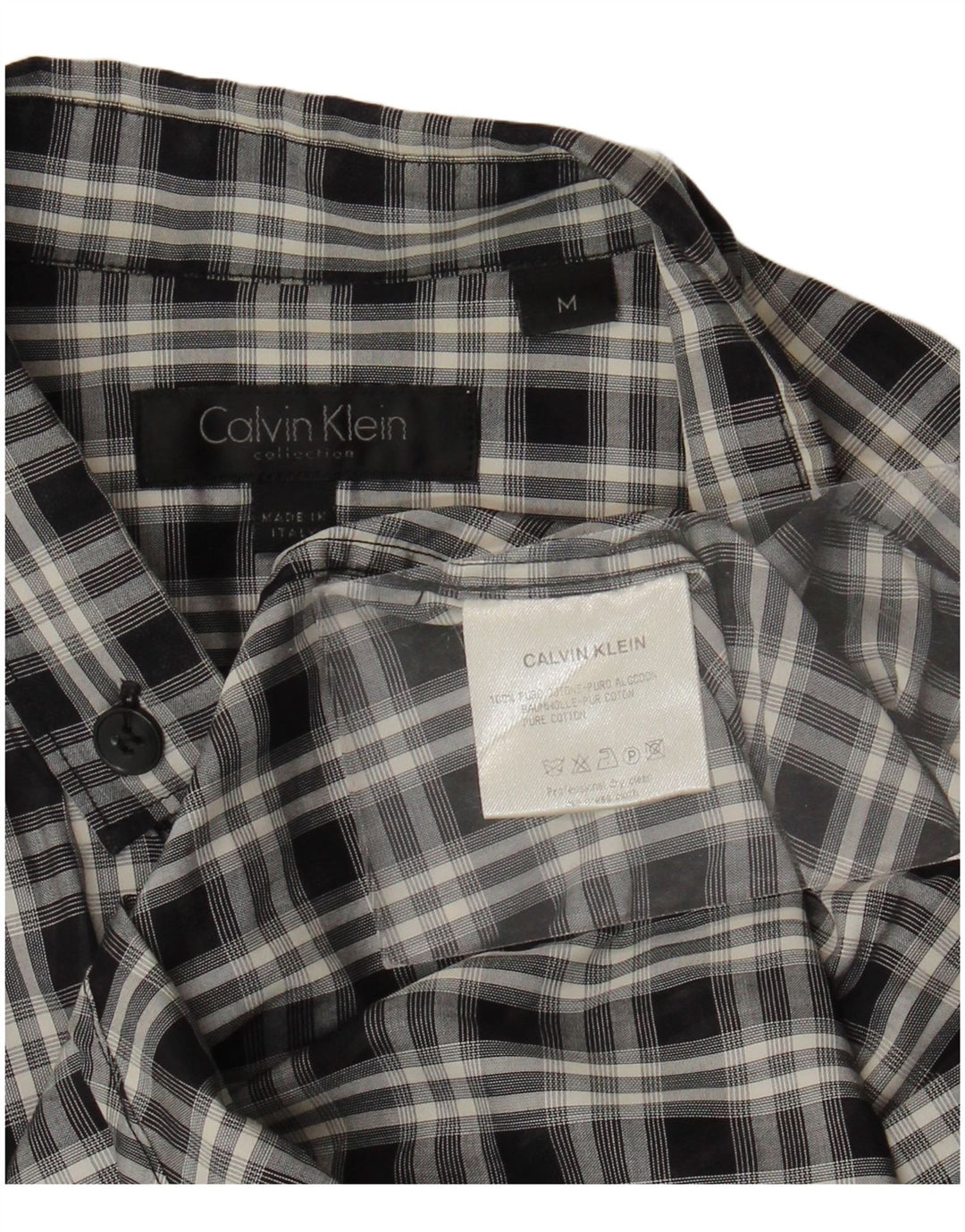 Calvin Klein Chemise Homme Medium Black Check Coton