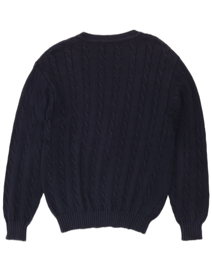 BENETTON Pull Cardigan Homme Grand Bleu Marine Coton