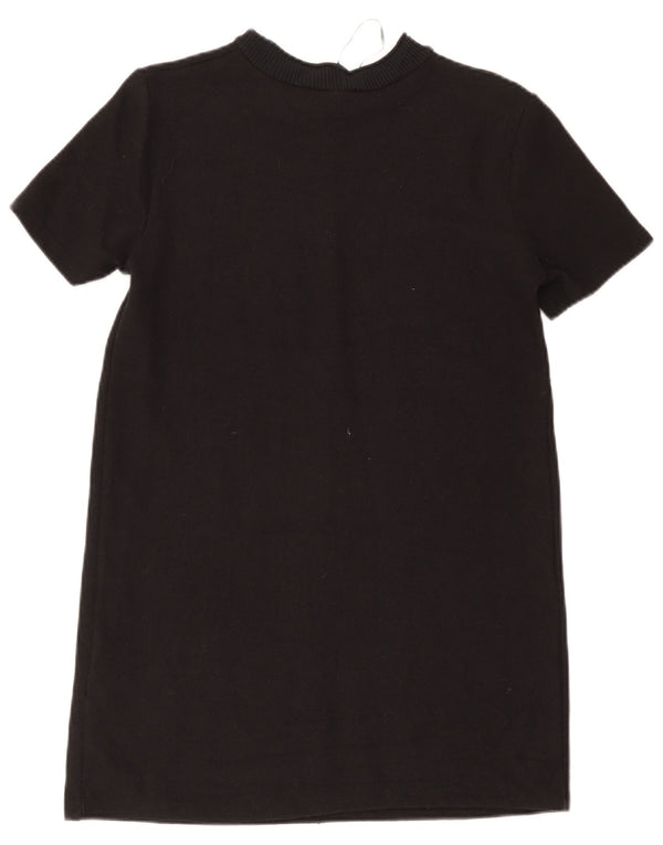 Zara Robe droite pour femme UK 12 en coton noir moyen