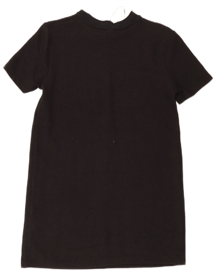 Zara Robe droite pour femme UK 12 en coton noir moyen