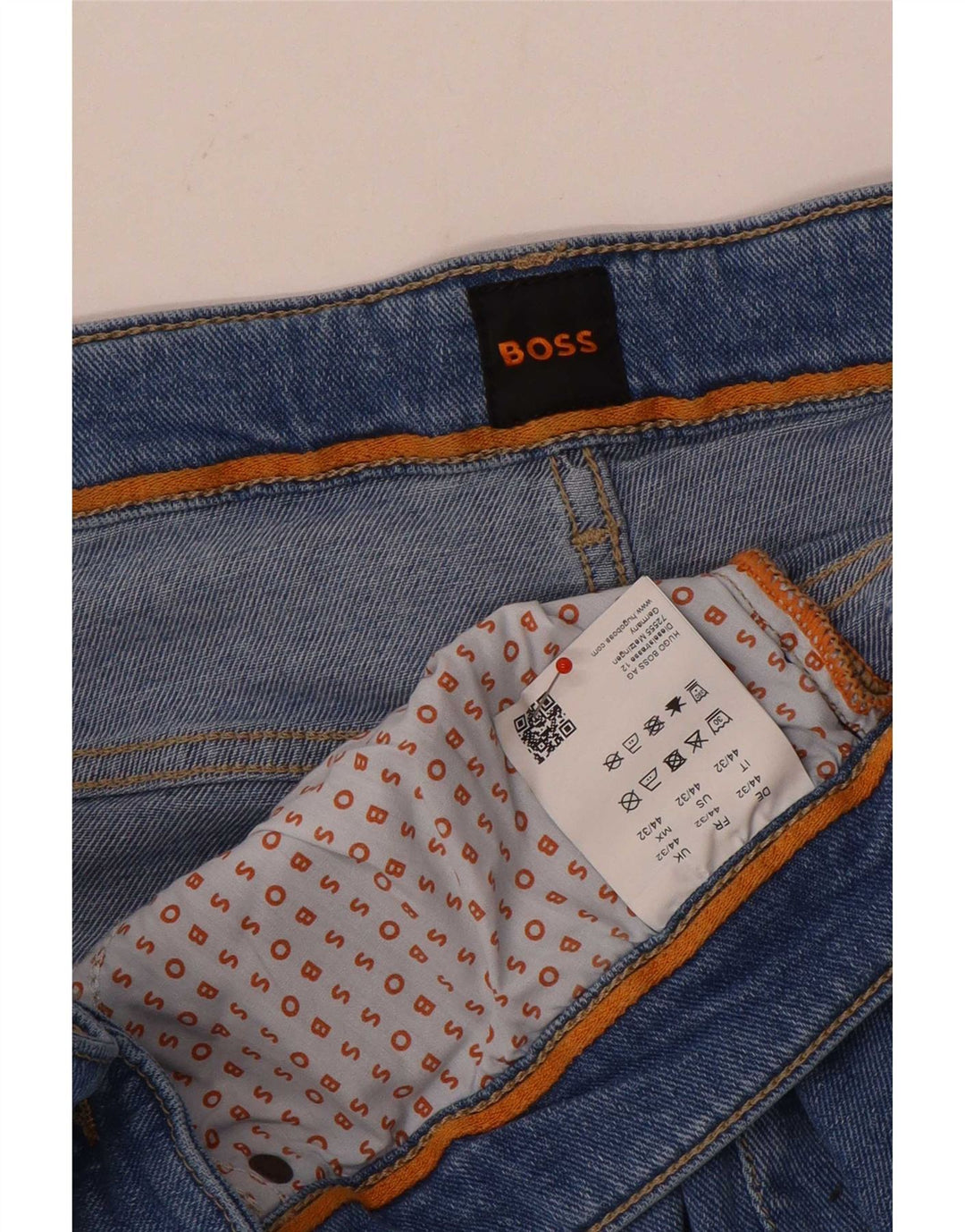 Hugo Boss Jean droit W44 L32 bleu coton homme