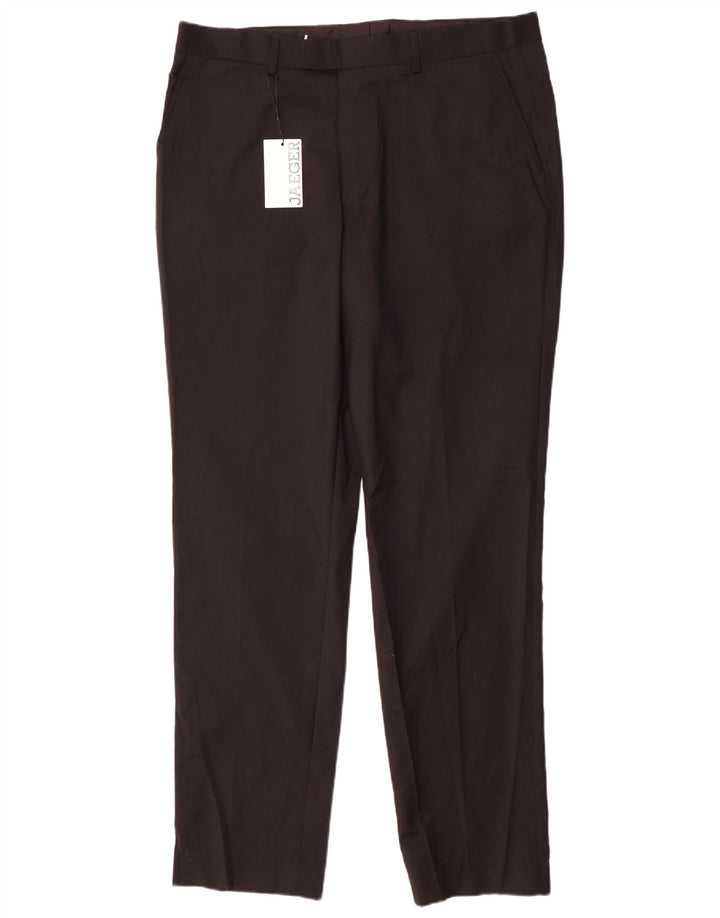 Jaeger Pantalon décontracté slim pour homme W38 L33 Laine noire