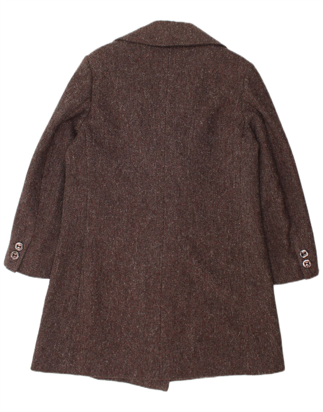 vintage Femme Double Breasted Coat UK 14 Moyen Brun Moucheté