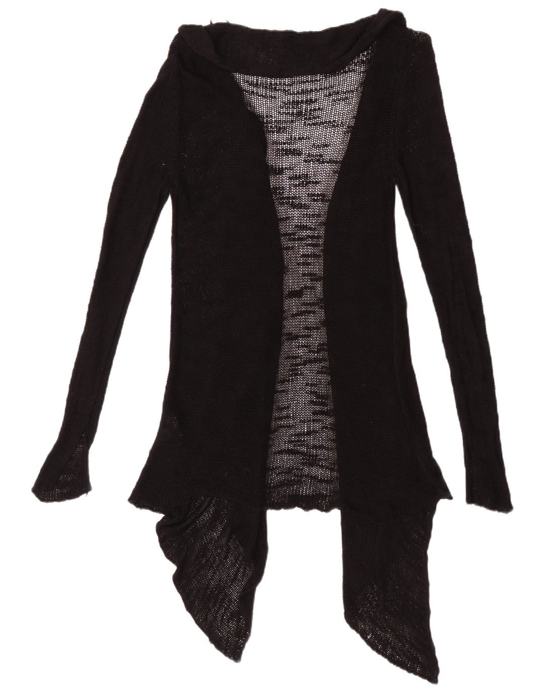 Zara Womens See Through Open Cardigan Sweater UK 12 Moyen Noir Viscose