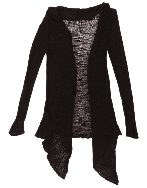 Zara Womens See Through Open Cardigan Sweater UK 12 Moyen Noir Viscose