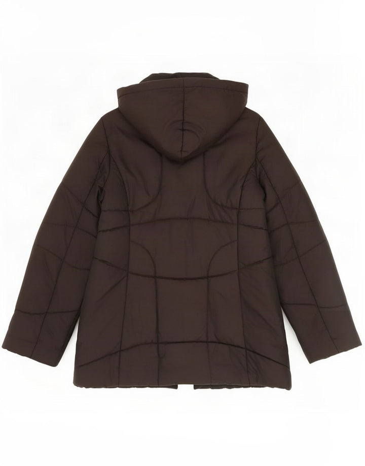 Intrend Manteau rembourré à capuche pour femme UK 12 Marron moyen Polyester