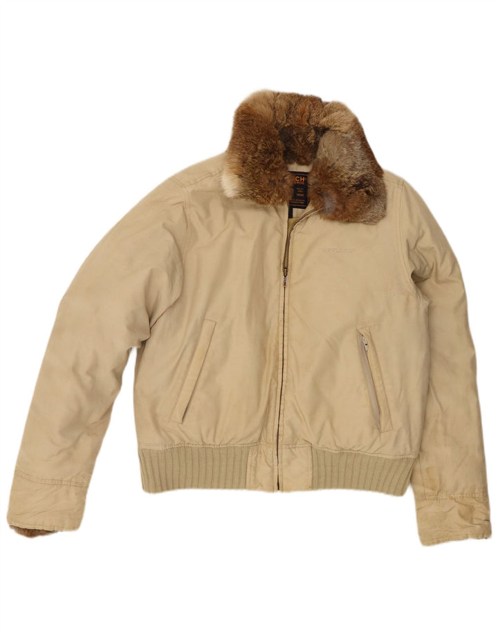 Woolrich Veste matelassée pour femme UK 14 Coton beige moyen