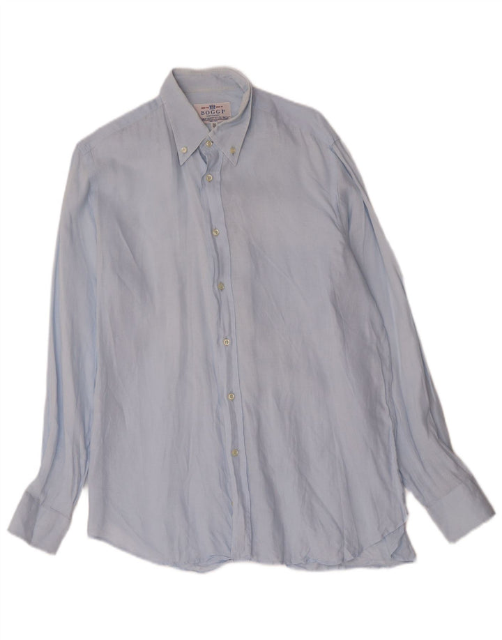 Boggi Chemise Homme Taille 39 15 1/2 Bleu Moyen