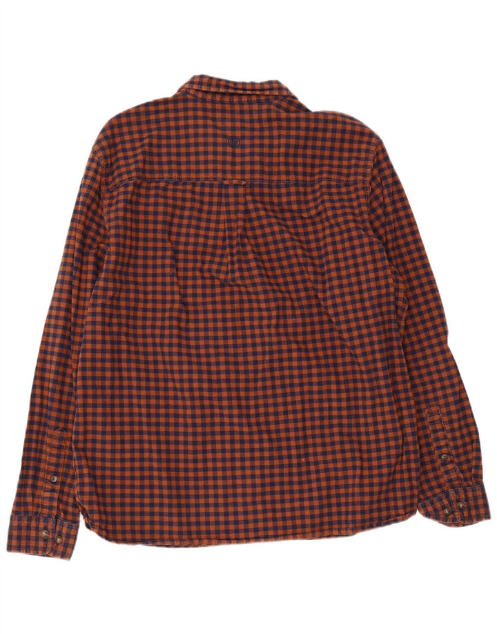 Fat Face Chemise en flanelle pour homme Coupe régulière XL Orange Vichy Coton