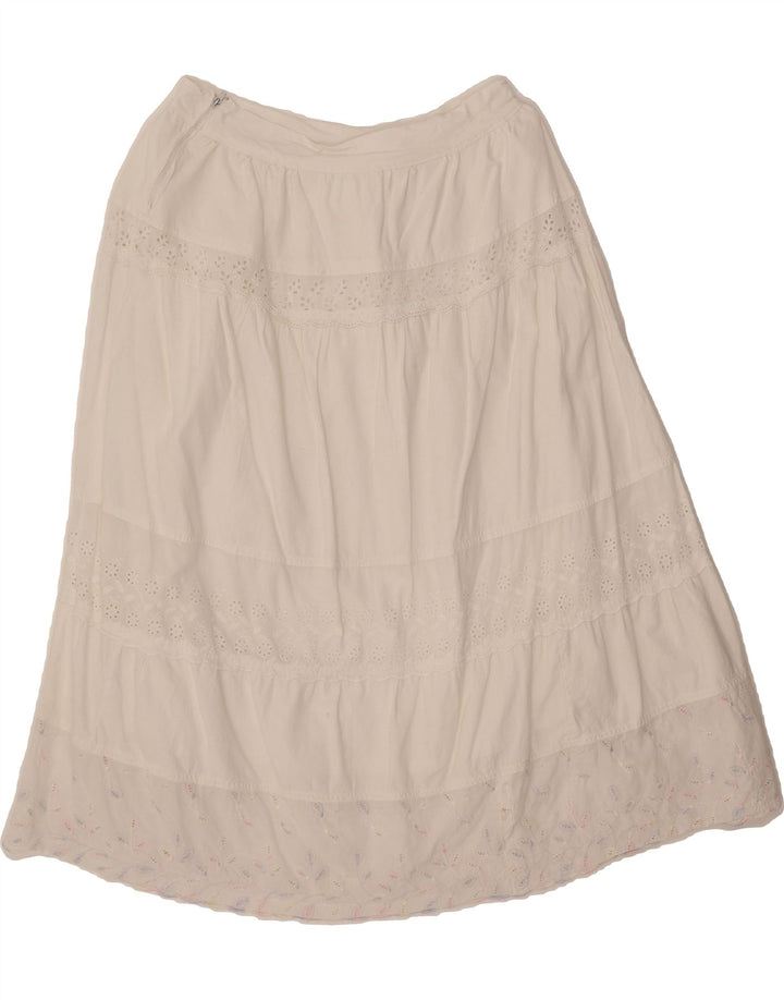 VINTAGE Womens A-Line Skirt W30 Medium Off White Vintage Vintage and Second-Hand Vintage from Messina Hembry 