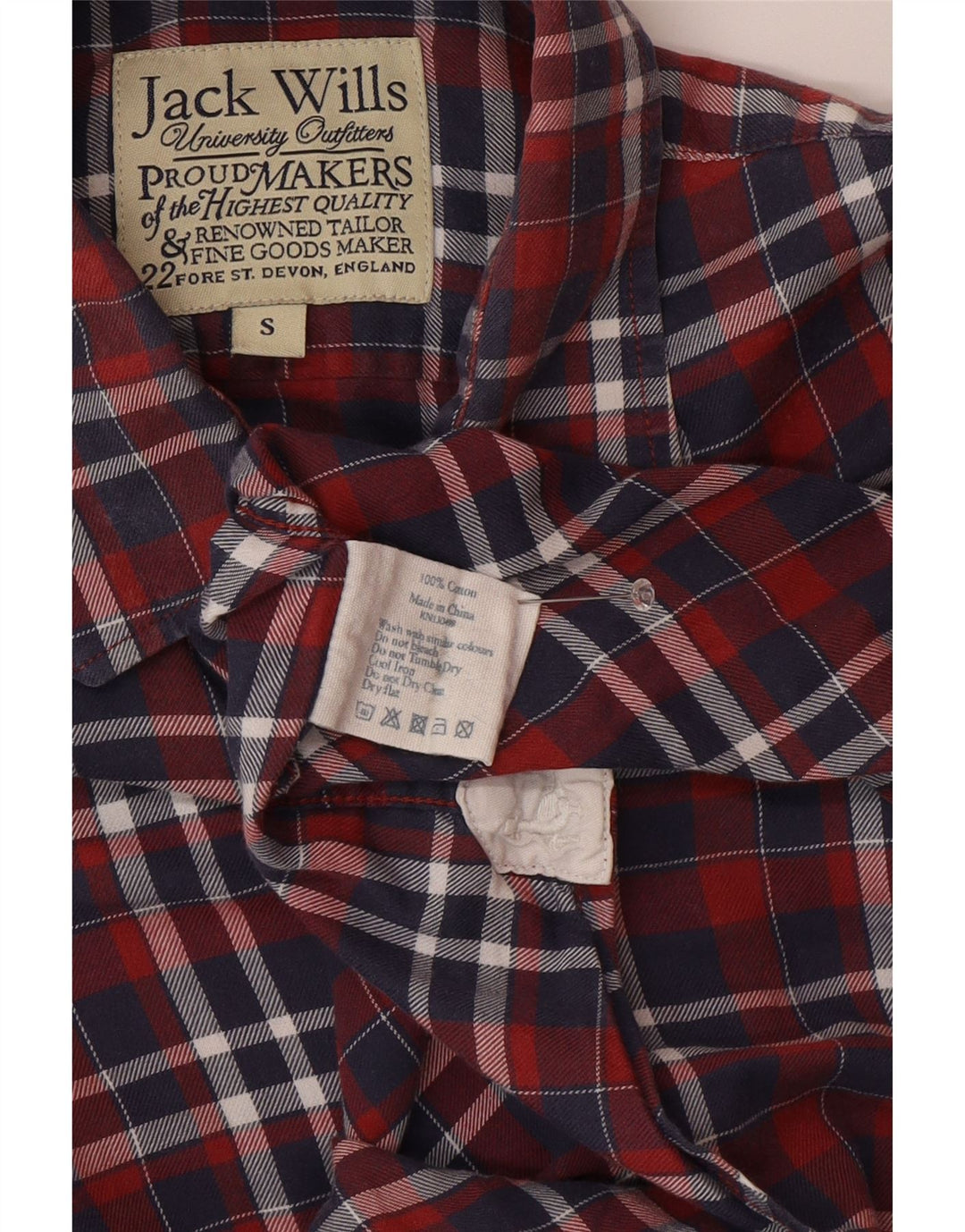 Jack Wills Chemise Homme Petit Carreau Rouge Coton