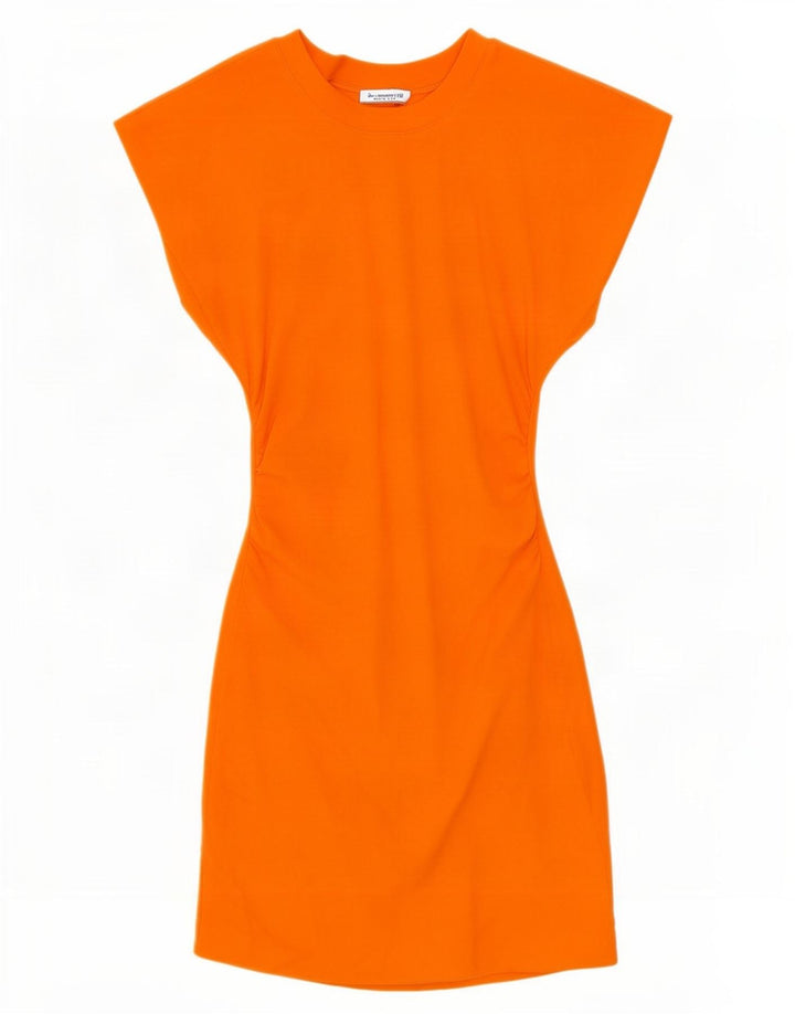 Zara Robe fourreau pour femme UK 8 Petit coton orange