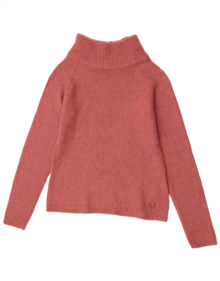 Fred Perry Pull court à col roulé pour femme UK 10 Petit Rose