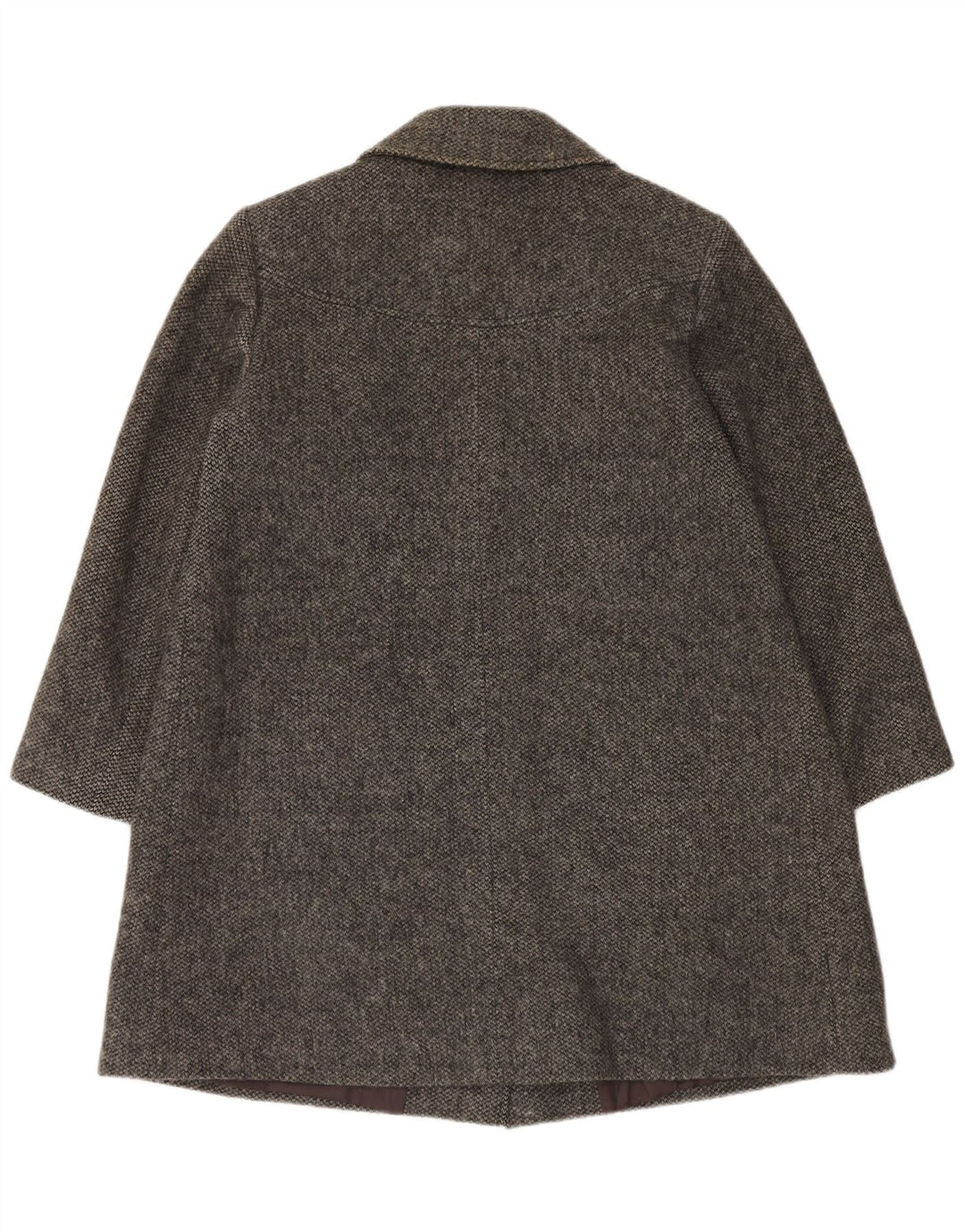 vintage Femme Double Breasted Coat UK 16 Grande Laine Grise