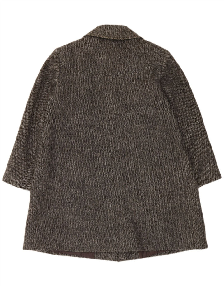 vintage Femme Double Breasted Coat UK 16 Grande Laine Grise