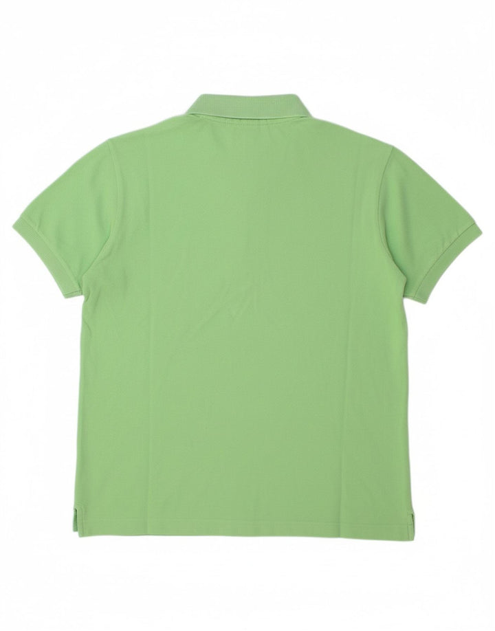 LACOSTE Mens Polo Shirt Size 3 Small Green Cotton