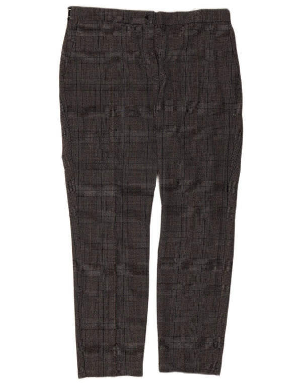 Pantalon Chino Slim Femme Zara XL W32 L27 Gris Carreaux Polyester