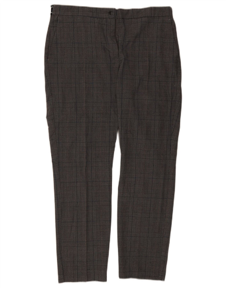 Pantalon Chino Slim Femme Zara XL W32 L27 Gris Carreaux Polyester