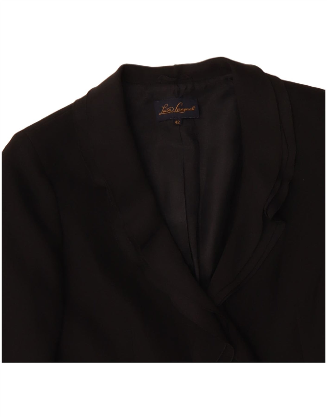 LUISA SPAGNOLI Veste Blazer 2 Boutons Femme IT 42 Noir Moyen Polyester