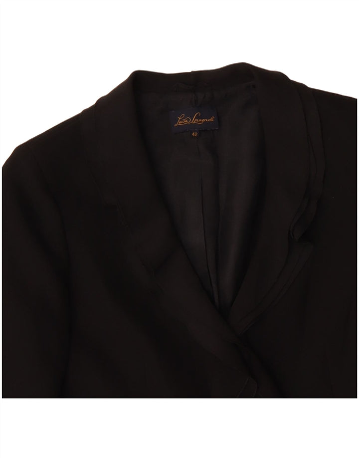 LUISA SPAGNOLI Veste Blazer 2 Boutons Femme IT 42 Noir Moyen Polyester