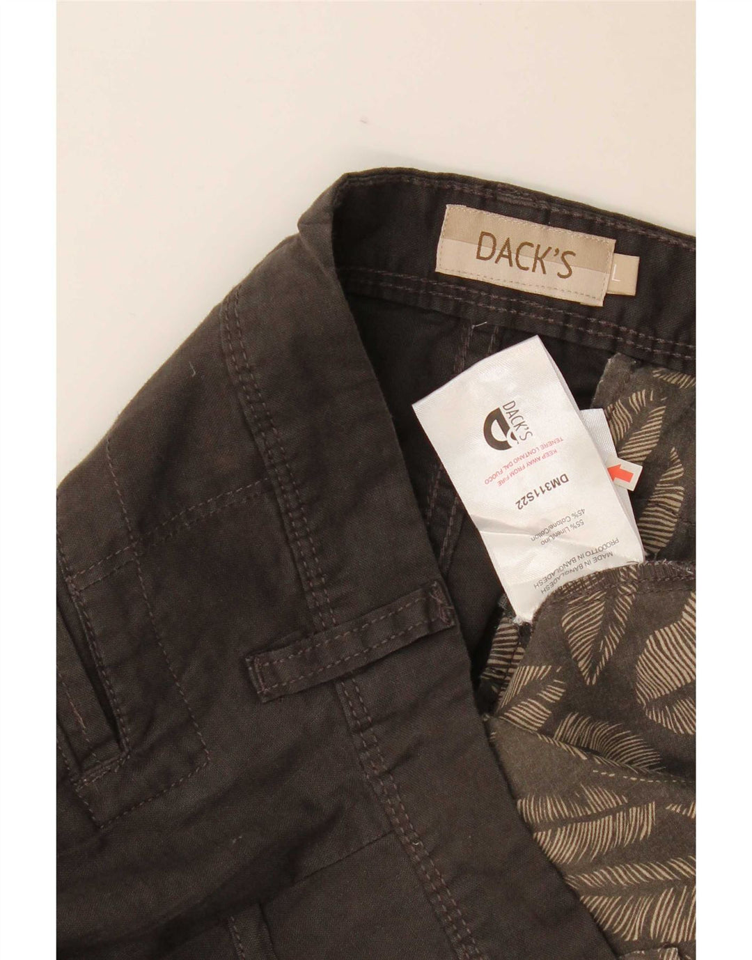 Dack's Pantalon Cargo Slim Homme Large W34 L32 Lin Gris