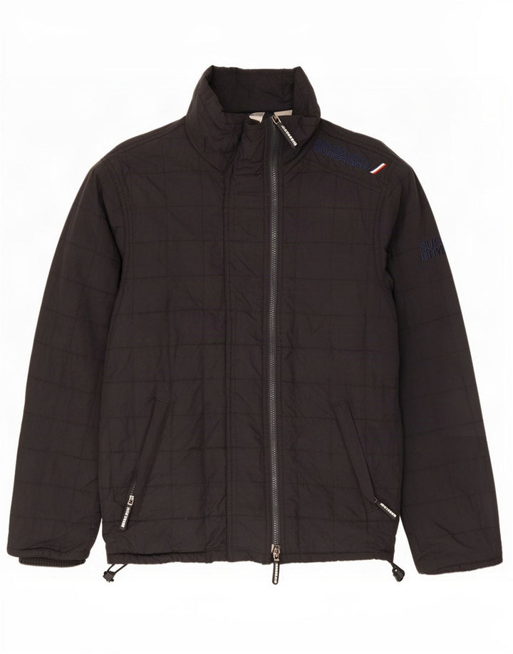Superdry Veste matelassée pour hommes UK 38 Medium Black Nylon