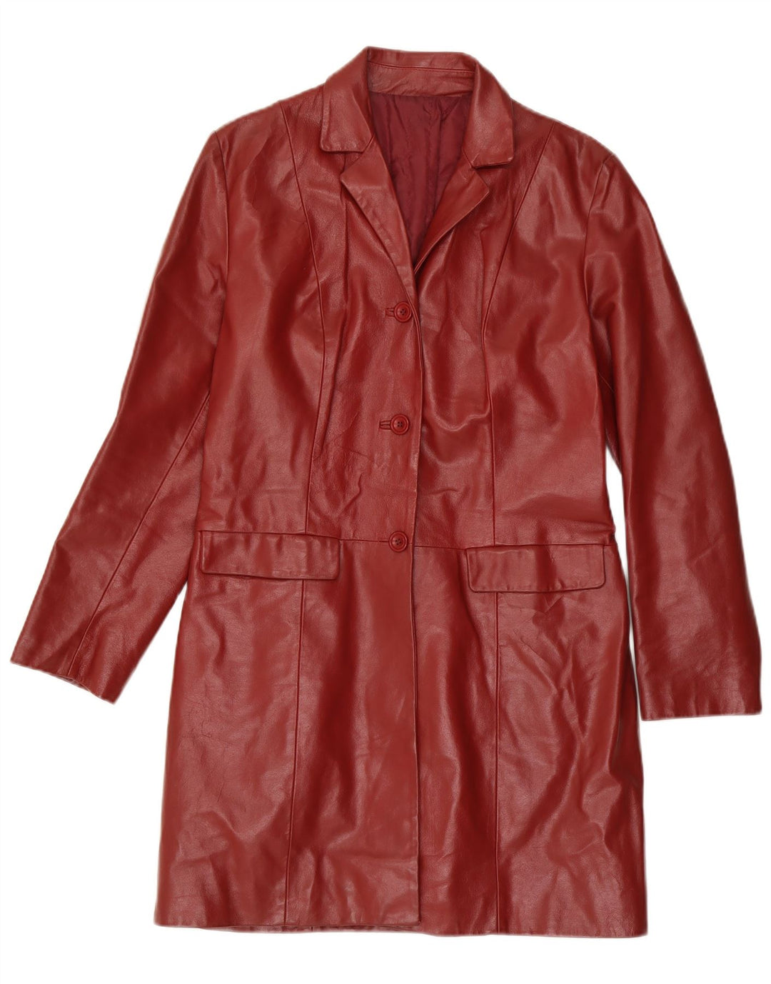 Manteau en cuir femme vintage IT 48 XL Maroon