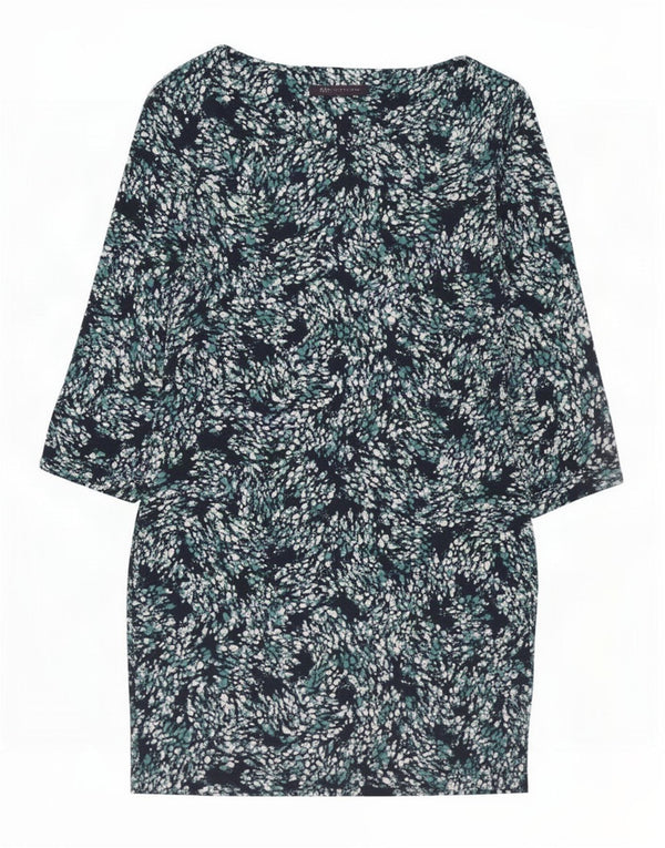 Marks & Spencer Womens Basic Dress UK 12 Medium Navy Blue Spotted
