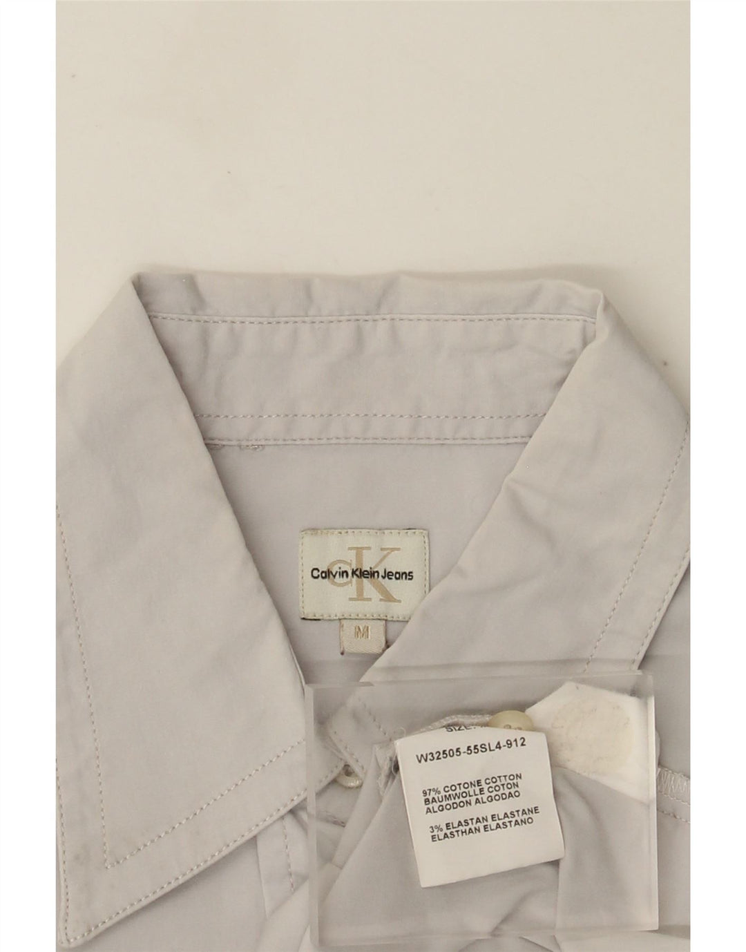 Calvin Klein Jeans Chemise Femme UK 12 Coton Gris Moyen