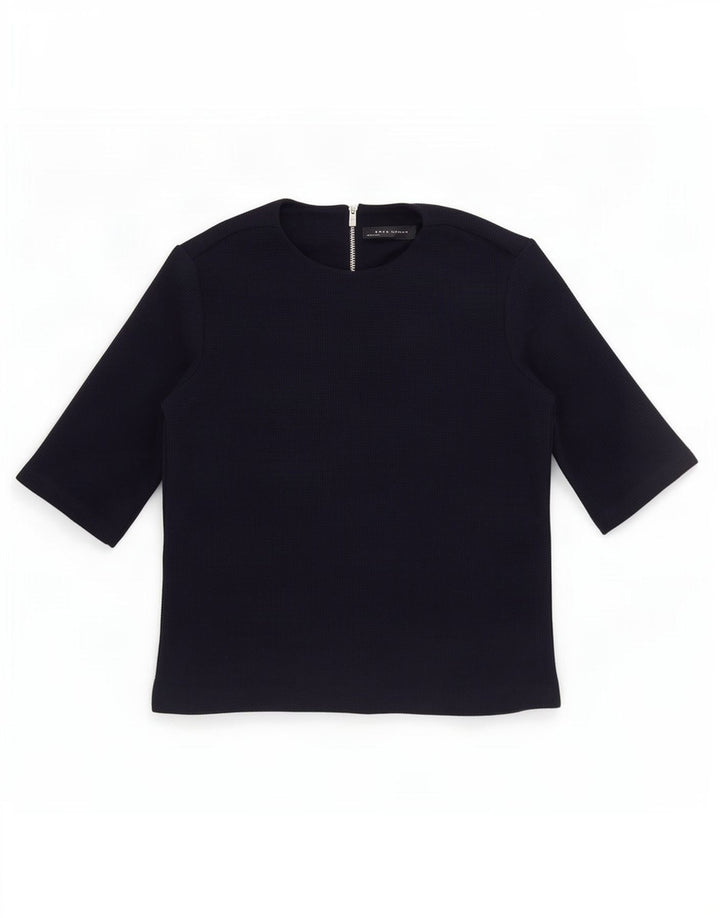 Zara Femme Chemisier Top UK 10 Petit Bleu Marine