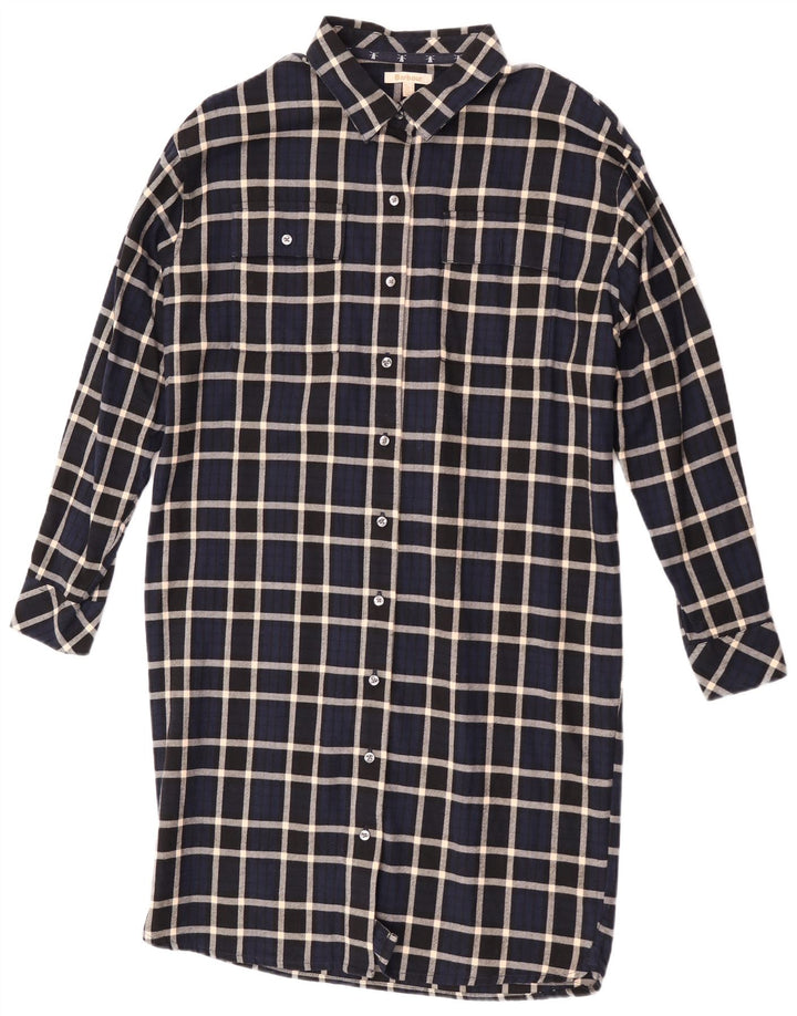 Barbour Robe chemise à manches longues pour femme UK 10 Petit carreaux bleu marine