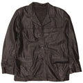 vintage Femmes Surdimensionné 3 Boutons Veste Blazer En Cuir IT 44 Moyen Noir