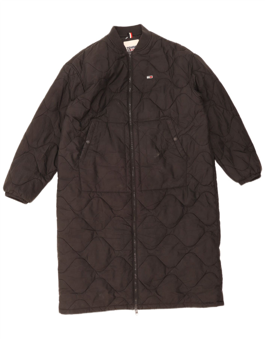 Tommy Hilfiger Manteau rembourré surdimensionné pour femme UK 10 Petit Noir Polyester