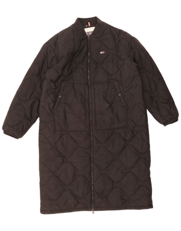 Tommy Hilfiger Manteau rembourré surdimensionné pour femme UK 10 Petit Noir Polyester