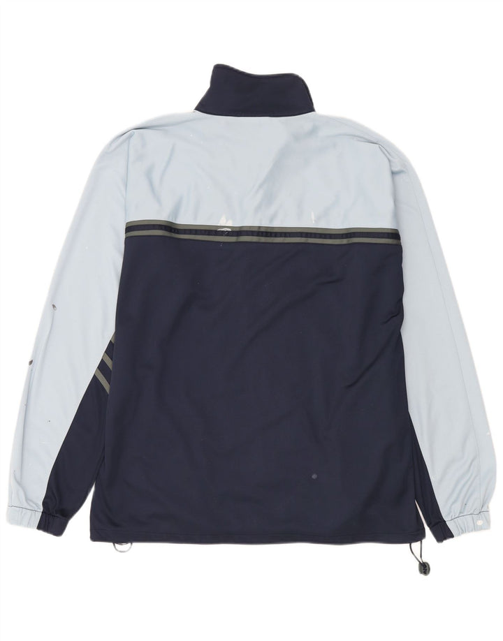 Asics Veste de survêtement pour homme Large Bleu Marine Colorblock Polyester