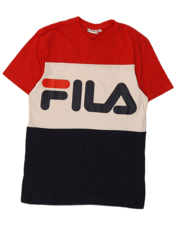 Fila Homme Graphic T-Shirt Top XS Multicolore Colourblock Coton