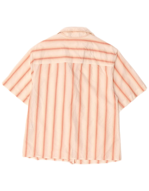 Levi's Chemise surdimensionnée à manches courtes pour femme UK 10 Petit coton rayé blanc