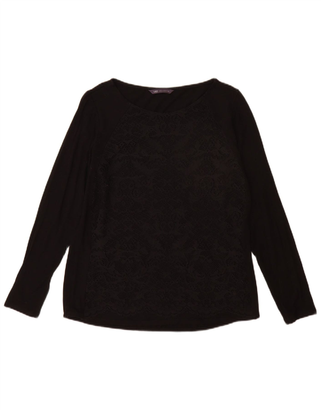 Marks & Spencer Haut à manches longues pour femme UK 42 Medium Noir Viscose